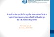 Implicaciones de la legislación ... - cudu.upc.edu · Implicaciones de la legislación autonómica sobre transparencia en las Instituciones de Educación Superior Dr. Xavier Bernadí