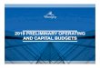 2019 PRELIMINARY OPERATING AND CAPITAL BUDGETS · 2019 Preliminary Capital Budget and Five Year Forecast In Millions of $ 2019 Preliminary Budget 2020 to2024 Forecast 6-year Total