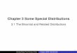 Chapter 3 Some Special Distributions - MyWeb › boxwang › files › Chapter3.pdf · 3/111 Deﬁnition of Binomial distribution A binomial distribution is a common probability distribution