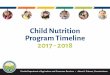 Child Nutrition Program Timeline 2017 - 2018 · Florida Automated Nutrition System (FANS) opens NSLP January Claim due USDA Foods Webinar Wednesdays: Every Wednesday of March and