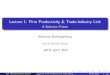 Lecture 1: Firm Productivity & Trade-Industry Link · Lecture 1: Firm Productivity & Trade-Industry Link A Selective Primer Abhiroop Mukhopadhyay IGC-ISI Summer School 16TH JULY 2015