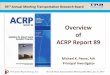 Overview of ACRP Report 89 - The Jones Payne Group...Overview . of . ACRP Report 89 . 93rd Annual Meeting Transportation Research Board . The Jones Payne Group, Inc. Aircraft Noise