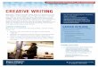 CREATIVE WRITING - Roger Williams University · Creative writing majors can design their own curriculum according to their specific interests. You will take at least one studio course