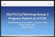 ISO/TC212/Working Group 2 Progress Report to JCTLM...ISO/TC212/Working Group 2 Progress Report to JCTLM Neil Greenberg, PhD, DABCC, Convenor, WG2 ... Practical guide for the estimation