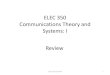 ELEC 350 Communications Theory and Systems: I Revieagullive/review.pdf · –At the transmitter, a differentiator followed by an FM modulator –At the receiver, an FM demodulator