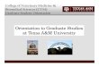 Orientation to Graduate Studies at Texas A&M University · PDF file 2013-10-07 · Orientation to Graduate Studies at Texas A&M University. College of Veterinary Medicine & Biomedical