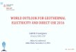 WORLD OUTLOOK FOR GEOTHERMAL ELECTRICITY AND DIRECT …theargeo.org/presentations/World Outlook for... · 1. Energy utilization in the World and future forecasts based on diffeent