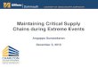 Maintaining Critical Supply Chains during Extreme …...Maintaining Supply Chains before Extreme Events Risk assessment and its impact (big data) Preparedness (agility and adaptability)