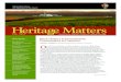 Heritage Matters · 2015-01-05 · Gullah/Geechee culture. At the Sweetgrass Cultural Arts Pavilion at Memorial Waterfront Park in Mt. Pleasant, Ms. Thomasena Stokes-Marshall, Executive