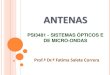 PSI 2431 PROPAGAÇÃO, ANTENAS E MICROONDAS · CONCEITO DE ANTENA Definição de antena Norma IEEE Std 145-1983 IEEE Standard Definitions of Terms for Antennas “Dispositivo para