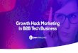 Growth Hack Marketing in B2B Tech Business › 4ac7bc › contentassets › 8f74... · 2018-11-16 · in B2B Tech Business. B2B is Online Shopping. ... Zero vendor assistance wanted