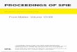 PROCEEDINGS OF SPIE PROCEEDINGS OF SPIE Volume 10169 Proceedings of SPIE 0277-786X, V. 10169 SPIE is