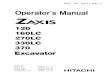 Hitachi Zaxis 160LC Excavator operator’s manual SN 005060 and up