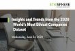 Insights and Trends from the 2020 World’s Most Ethical ... · Insights and Trends from the 2020 World’s Most Ethical Companies Dataset Wednesday, June 24, 2020 . 2 Thank you for