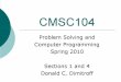 Department of Computer Science and Electrical Engineering | …dondim1/104/powerpoint/L01... · 2010-01-27 · CS Gaming Track cont. CMSC 400-level electives must include CMSC 435: