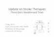 Update on Stroke TherapiesSummary of Update re: Stroke “Prevention” • Primary –ASA mildly effective for primary stroke prevention in women • Secondary –ASA/Clopridogrel