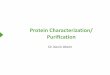 ProteinCharacterization/ Purificationoregonstate.edu/.../Keynotes/0708ProteinCharacterization.pdf · 2017-01-02 · Purification Dr.KevinAhern. ProteinPurification • Applications