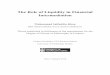 The Role of Liquidity in Financial Intermediation · The Role of Liquidity in Financial Intermediation Muhammad Saifuddin Khan MBA (Finance) (Dhaka), M.Com. (Finance) ... been submitted