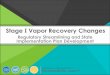 Stage I Vapor Recoveryapplies to an ISBM with at least three facilities 25 . Summary 26 With these changes to the Stage I Vapor Recovery regulation, the Department anticipates a smoother