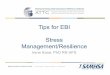 Tips for EBI Stress Management/ 4 17 Tips... Stressed spelled backwards = desserts Weight Management: Stress hormones interfere with making healthy decisions about what to eat as they