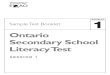 Ontario Secondary School Literacy Test...Ontario Secondary School Literacy Test Read carefully before writing the test: • Check the identification numbers of your three documents