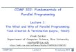 COMP 322: Fundamentals of Parallel Programmingvs3/PDF/comp322-s15-lec1-slides-v1.pdf · 2015-01-14 · COMP 322, Spring 2015 (V.Sarkar) What is Parallel Computing? • Parallel computing: