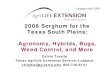 2008 Sorghum for the Texas South Plains: Agronomy, Hybrids ...lubbock.tamu.edu/files/2011/10/sorgproductiontxsp07_1.pdf · you have to spend more $ to grow the crop ... 62 days, before