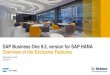 SAP Business One 9.3, version for SAP HANA Overview of the ... · Leverages the power of SAP HANA in-memory computing to transform your business to run smarter, faster, and simpler