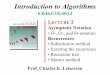 Introduction to Algorithms · PDF file 2019-09-12 · Introduction to Algorithms 6.046J/18.401J LECTURE 2 Asymptotic Notation • O-, Ω-, and Θ-notation Recurrences • Substitution