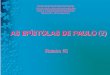 AS EPÍSTOLAS DE PAULO (2) - · PDF file 2014-09-10 · Livro I – Cristianismo e Espiritismo Módulo II – O Cristianismo Roteiro 15 . Objetivo •Analisar os principais ensinos