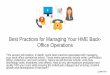Best Practices for Managing Your HME Back-Office Operations€¦ · Best Practices for Managing Your HME Back-Office Operations This session will explore, in depth, some best practices