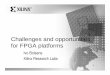Challenges and opportunities for FPGA platforms · 1.3 2.7 4.5 6.5 (nm) CD Tox Substrate Gate Source Drain Tox, Gate Leakage Channel Leakage. Xilinx Trend: Line Widths Smaller Than