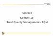 ME2110 Lecture 16: Total Quality Management - TQMsinghose.marc.gatech.edu/courses/me2110 Fall14/Lectures... · 2014-06-24 · Demming's 14 Points 1) Create constant desire to improve