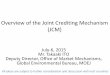 Overview of the Joint Crediting Mechanism (JCM)2015/07/06  · 2.4 billion JPY (approx. USD24 million) per year by FY2017 (total 7.2 billion JPY) Scope of the financing: facilities,