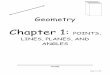Chapter 1: POINTS, LINES, PLANES, AND ANGLES€¦ · Geometry Chapter 1: POINTS, LINES, PLANES, AND ANGLES _____ NAME . Page 2 of 36 Section 1-1: A Game and Some Geometry EQUIDISTANT