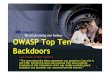 OWASP Top Ten Backdoors€¦ · Mitigation is resource-consuming Usually represented as vulnerabilities: Hiding the full impact Lacking total resolution Limited scope of referencing