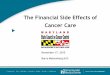 The Financial Side Effects of Cancer Care...Financial Burden Financial “Toxicity” Financial Distress “Financial Burden”: The total impact on financial status due to medical