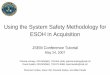 Using the System Safety Methodology for ESOH in Acquisitionproceedings.ndia.org/jsem2007/Asiello.pdf · purposes of this presentation, the term mishap includes negative ESOH impacts