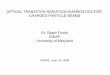 OPTICAL TRANSITION RADIATION DIAGNOSTICS FOR CHARGED ...uspas.fnal.gov/materials/08UMD/Optical Transition... · CHARGED PARTICLE BEAMS Dr. Ralph Fiorito IREAP University of Maryland