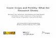 Cover Crops and Fertility- What the Research · PDF file 2016-11-15 · MERN (kg N ha-1) No Manure Manure b a c b a a No Manure Manure b a aa ab No Manure Manure No Nitrogen 150 kg