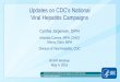 Updates on CDC’s National Viral Hepatitis Campaigns · •Infographic Print •Posters •Localizable templates for flyers and ads Provider Clinical Tools ... mall and public transit
