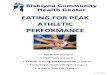 EATG F PEAK AT ET RF MANCEsiskiyouhealthcenter.com/.../Eating_Athletic_Performance.pdf · 2017-07-21 · PROTEIN Protein builds and maintains muscle mass and aids in muscle recovery