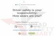 Driver safety is your responsibility: How aware are you?€¦ · How aware are you? Manchester Claims Association. Industry expertise Dealt with over 37,000 collisions/incidents