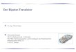 Der Bipolar-Transistor - Uni Kassel · 2013-04-04 · Prinzip des Transistors Seite: 2 8 Grundlagen des Transistors Aufbau des Bipolar-Transistors, Beispiel npn-Transistor Idee: mit
