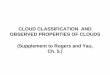 CLOUD CLASSIFICATION AND OBSERVED PROPERTIES OF CLOUDS · Clouds and Precipitation - Definitions and Properties The distinct separation between cloud and precipitation promotes interactions