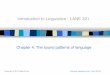 Introduction to Linguistics - LANE 321halroqi.kau.edu.sa/Files/0008718/Files/132119_Chapter 4.pdf · 2013-09-29 · Phonotactics • big/ pig/ rig/ fig/ dig/ wig • The above minimal