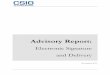 CSIO eSignatures Advisory Report · 2016-08-26 · provisions regarding “best practices” guidelines for brokers and insurers to consider when designing and implementing an e-signature