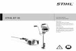 STIHL BT 45 Instruction Manual Manual de instrucciones · drilling wood. Use your planting auger only for mass flower plantings, small decorative posts, sign holes or deep road fertilization