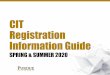 CIT Registration Information Guide...MGMT 45500 Legal Background for Business I. POL 2900 Science and Technology Policy. PSY 27200 Introduction to I/O Psychology. PSY 31000 Sensory