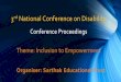 3rd National Conference on Disability - National Conference on... 3rd National Conference on Disability